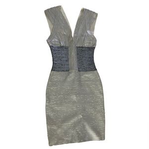 Silver Bandage dress fit XS